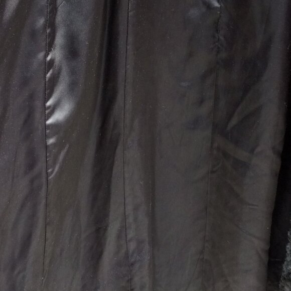 Betsy Johnson Maxi Faux Fur Black Coat S-M - Picture 13 of 17